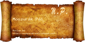 Moszurák Pál névjegykártya